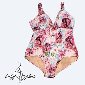 Y2K Baby Phat One Piece Swimsuit Colorfull Rhinestones Size 3X Beach Vacation